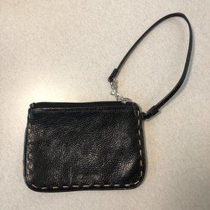 Vintage Fossil Black Leather Wristlet